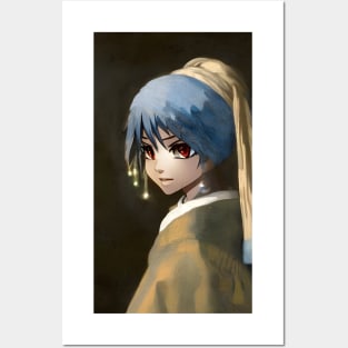 Beaux Animes Art ...Girl with a Pearl Earring from Johannes Vermeer Re-Imagined As Anime Posters and Art